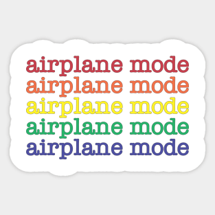 Airplane Mode Rainbow Typography Sticker